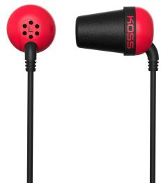 Kufje in-ear Koss Plug, me kabllo 3.5mm, stereo, të kuqe me të zeza
