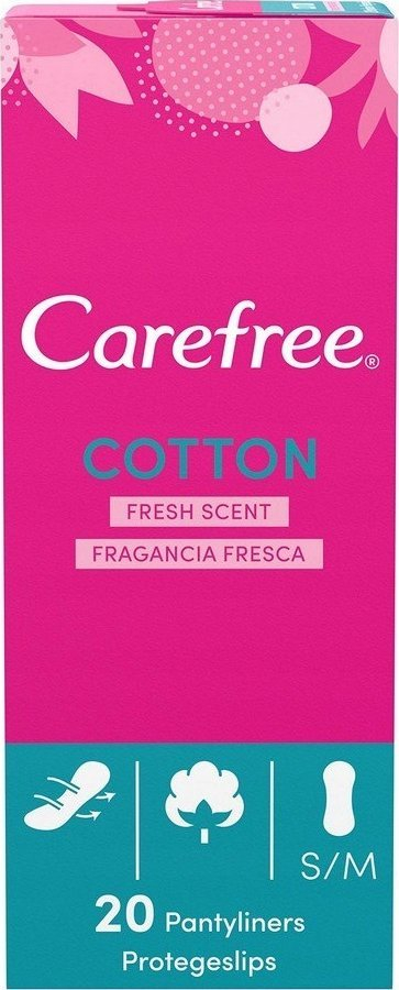 Pantyliners Carefree Cotton Feel Normal, pa aromë, 20 copë