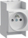 Prizë modulare Hager SN216, 2P+E, 10A 250V, gri