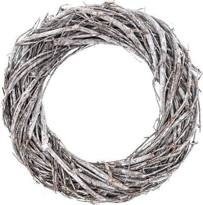 Kurorë dekorative Dp Craft Wicker Wreath, 20 cm, e bardhë