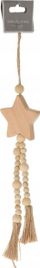 Varëse dekorative Eco Nature Wooden Star, prej druri, stil boho, ngjyrë druri