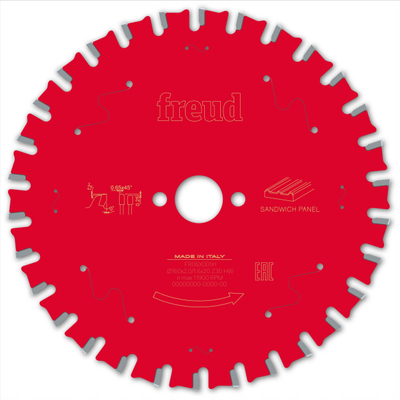 Teh sharrë rrethore FREUD F03FS09852, 160mm, Z30, i kuq