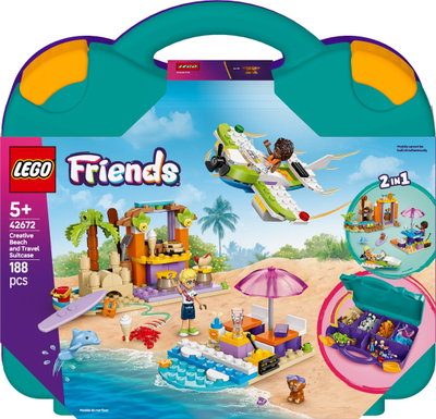 Set LEGO Creative Beach and Travel Suitcase, valixhe plazhi, për udhëtim, shumëngjyrëshe