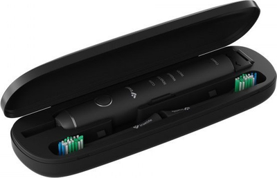 Сонична четка за заби TrueLife SonicBrush Compact Duo, сет 2 рачки, 4 заменливи глави, црна и бела