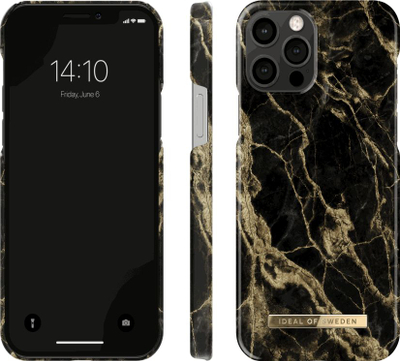 Kapak telefoni iDeal Of Sweden Fashion, për iPhone 12 12 Pro, Golden Smoke Marble