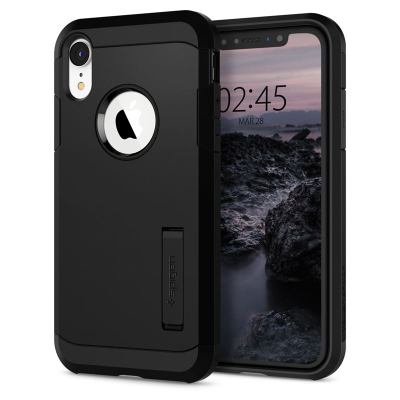 Kapak për iPhone XR Spigen Tough Armor, i zi