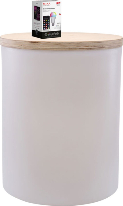 Lampë tavoline 8 Seasons Design Outdoor, 39cm, me Bluetooth, e bardhë