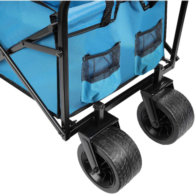 Karrocë plazhi Tourist Beach Cart Deluxe, palosëse 66x48x90cm, mban deri 100 kg, blu