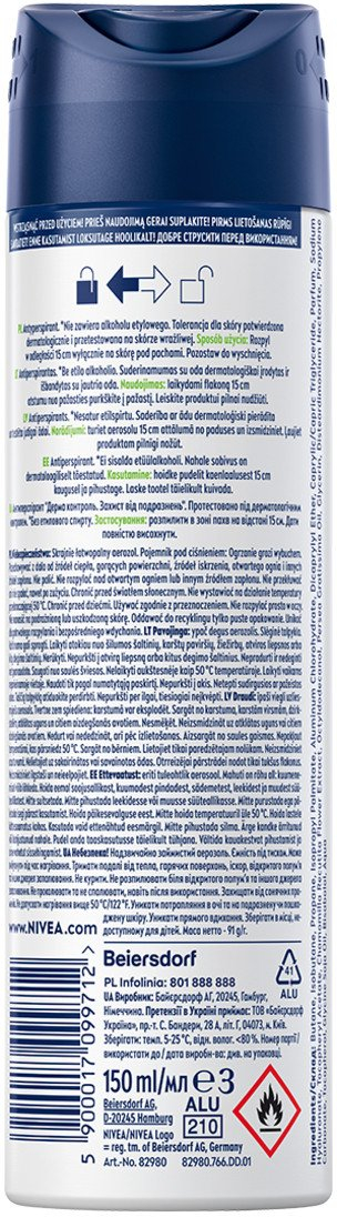 Deodorant Nivea Men Derma Control Sensitive, antiperspirant spray 150 ml