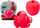 Lodër puzzle Leantoys Apple Cube, si mollë, 3+ vjeç, e kuqe