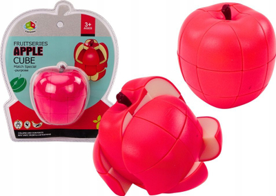 Lodër puzzle Leantoys Apple Cube, si mollë, 3+ vjeç, e kuqe