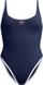 Kostum banje njëpjesësh Speedo Solid Bound Scoop, për femra, LSF 50+, blu, M