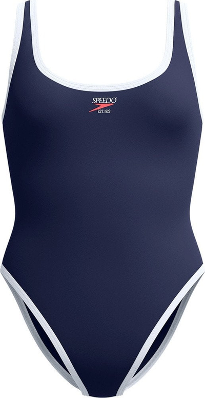 Kostum banje njëpjesësh Speedo Solid Bound Scoop, për femra, LSF 50+, blu, M