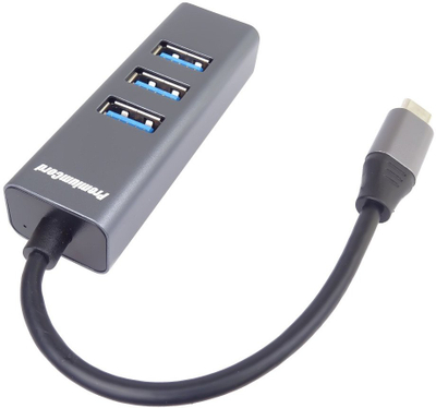 Hub USB PremiumCord 5G, Type C në 4x USB 3.2 Gen 1, i zi