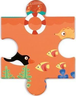 Puzzle kartoni Scratch Pelican Junior, 24 copa, 50 x 37 cm, portokalli me shumë ngjyra