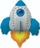 Balonë foli GoDan “Rocket”, 61 cm, blu me argjend