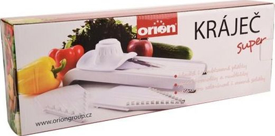 Rende edhe prerëse perimesh Orion Slicer Grater Steel Super, çelik inoks, dorezë sigurie, ngjyrë argjendtë