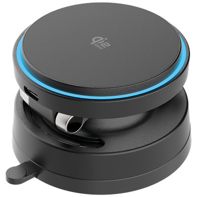 Mbajtëse veture me karikim wireless Proove Jetlock, Qi2, 25W, me thithëse, e zezë