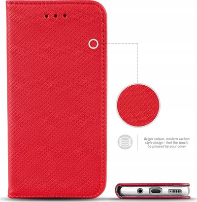 Këllëf libër për Motorola Moto Edge 40, Smart Case, i kuq