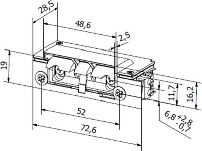 Mekanizëm elektrik brave Hartte XS00U-C XS Series, 12-24V AC/DC, për dyer alumini dhe druri