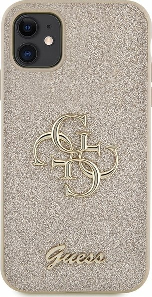 Futrollë telefoni Guess GUHCN61HG4SGD për iPhone 11/Xr 6.1\", Glitter Script Big 4G, e artë