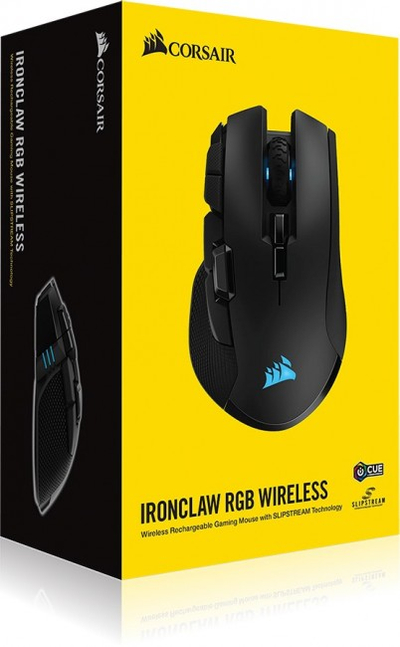 Maus gaming Corsair IRONCLAW RGB Wireless, pa kabllo, ngjyrë e zezë