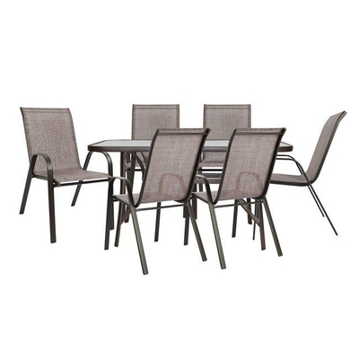 Set ngrënieje 7-pjesësh, Tavolinë + 6 karrige Leon textilene (HM5206.02), kaftë