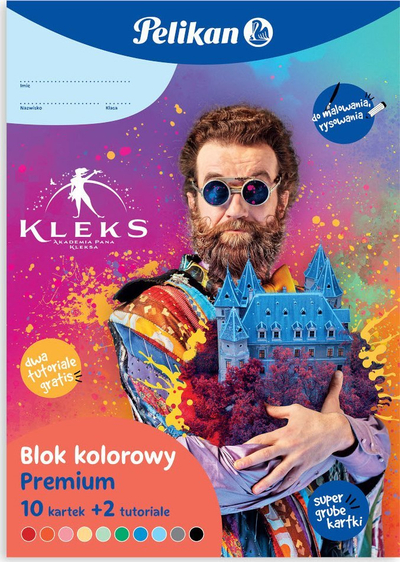 Bllok kreativ Pelikan Creative Pad A4, 10 fletë me ngjyra, me 2 tutoriale, shumëngjyrësh
