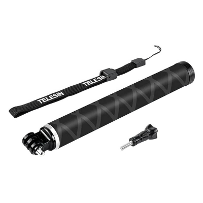 Selfie stick për kamera sportive TELESIN GP-MNP-90D, 0.9m, e zezë