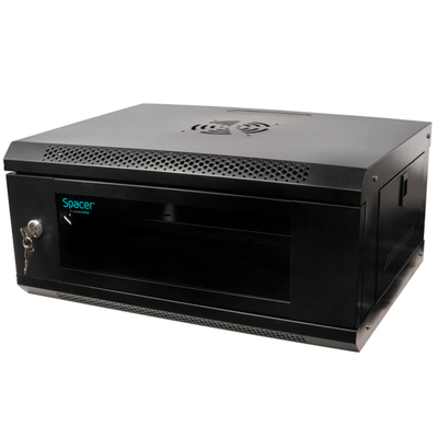 Kabinet rrjeti Spacer SPCW-4U-400-BK-02, 19" 4U, 500x400mm, i zi