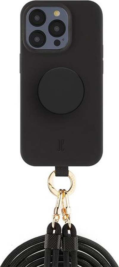 Këse telefoni Just Elegance 3n1 PopGrip për iPhone 15 Pro Max 6.7", TPU, e zezë
