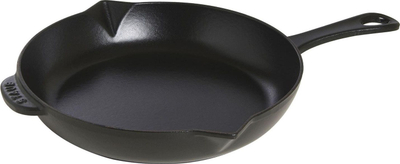 Tigan Staub Cast Iron Fry Pan, 10", prej gize, i zi