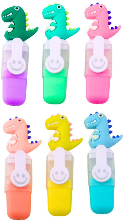 Set markerësh të vegjël dinosaurë, 6 copë, 8 cm, shumëngjyrësh