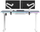 Tavolinë gaming Ultradesk QUEST, 140x70cm, lartësi elektrike 72-120cm, bardh e gri