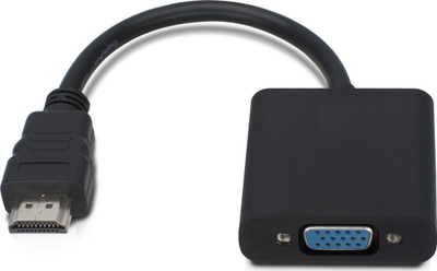 Adapter video MicroConnect HDMI në VGA, 15 cm, i zi