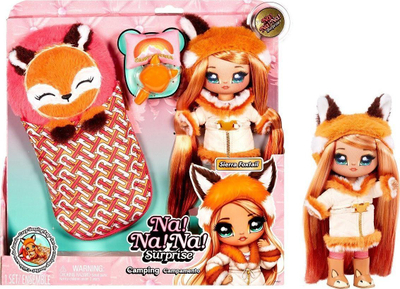 Kukull Na Na Na Surprise Camping Sierra Foxtail, set me thes gjumi, portokalli
