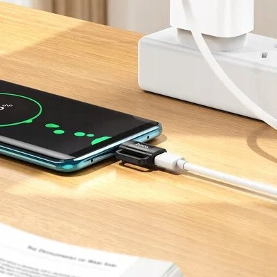 Adapter OTG Hoco UA31E, USB‑C në Lightning, 3A, i zi