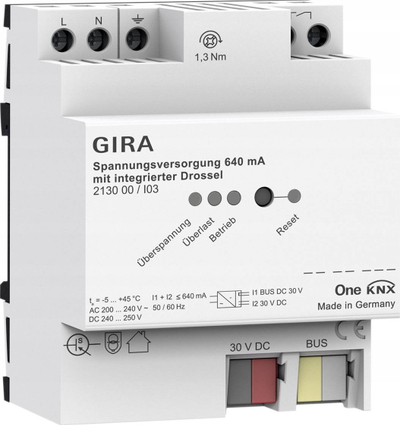 Furnizim energjie Gira KNX One 213000, 640 mA, me choke