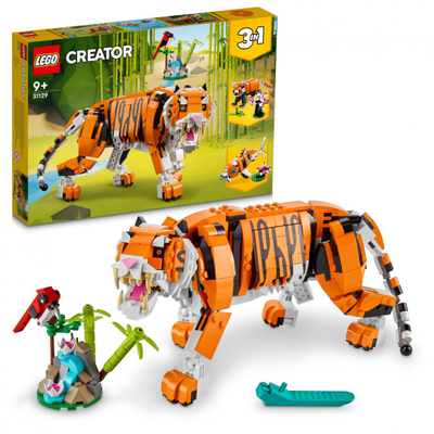 Lodër LEGO Creator 3in1 Majestic Tiger 31129, 9+, set ndërtimi, shumëngjyrësh