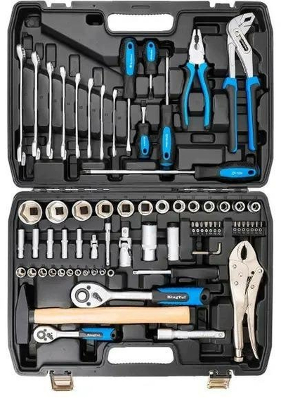 Set veglash KingTul 4722-5, 72 pjesë, 1/4" 1/2", në valixhe plastike