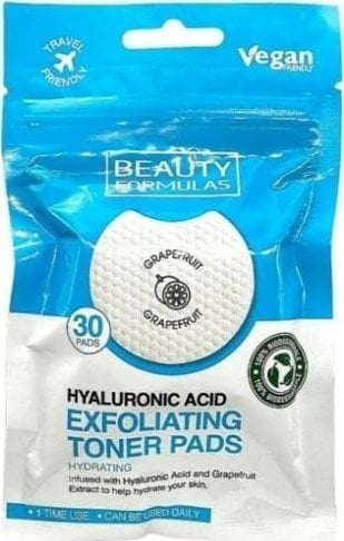 Peceta pastruese Beauty Formulas me acid hialuronik, 30 copë, për hidratim
