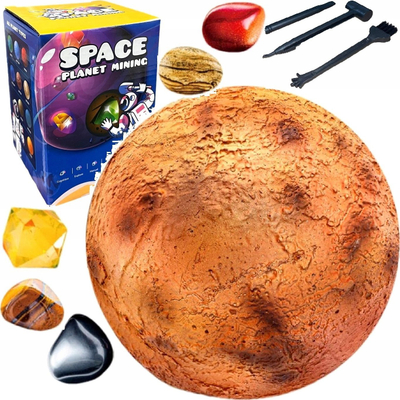 Lodër gërmimi Zest Space Planet Mining Venus, set guri dhe kristalesh, për kalamaj 6+ vjeç, portokalli