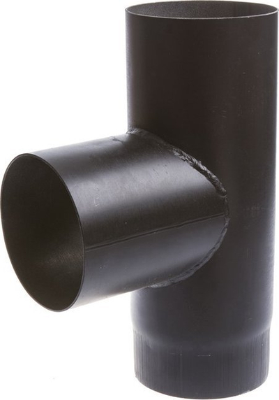 Nyje T metal për oxhak, 90°, diametër 130 mm, e zezë