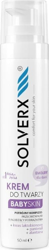 Krem fytyre për bebe Solverx Baby Skin, 50ml, për lëkurë të ndjeshme