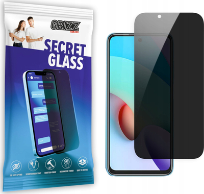 Xham mbrojtës privacy Grizz SecretGlass për Xiaomi Redmi 10C, qeramik, errësim i ekranit nga anët