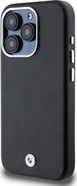 Kapak telefoni BMW Signature Wrapped Metal me MagSafe për iPhone 15 Pro 6.1", i zi