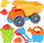 Set lodrash plazhi Jokomisiada Large Dump Truck ZA5076, kamion me karroceri, kallëpe lopatë dhe kovë, shumëngjyrësh