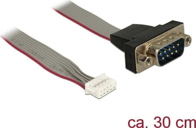 Kabllo seriale DeLOCK 89632, DB-9, 0.3 m, zi gri e kuqe