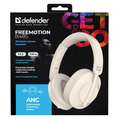 Kufje Defender Freemotion B485 ANC, Bluetooth, over ear, bezhë