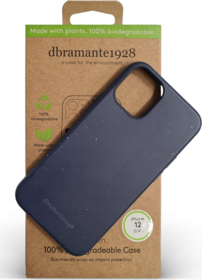 Mbulesë telefoni dbramante1928 Grenen Pro, për iPhone 12 mini, 100% e biodegradueshme, blu e errët